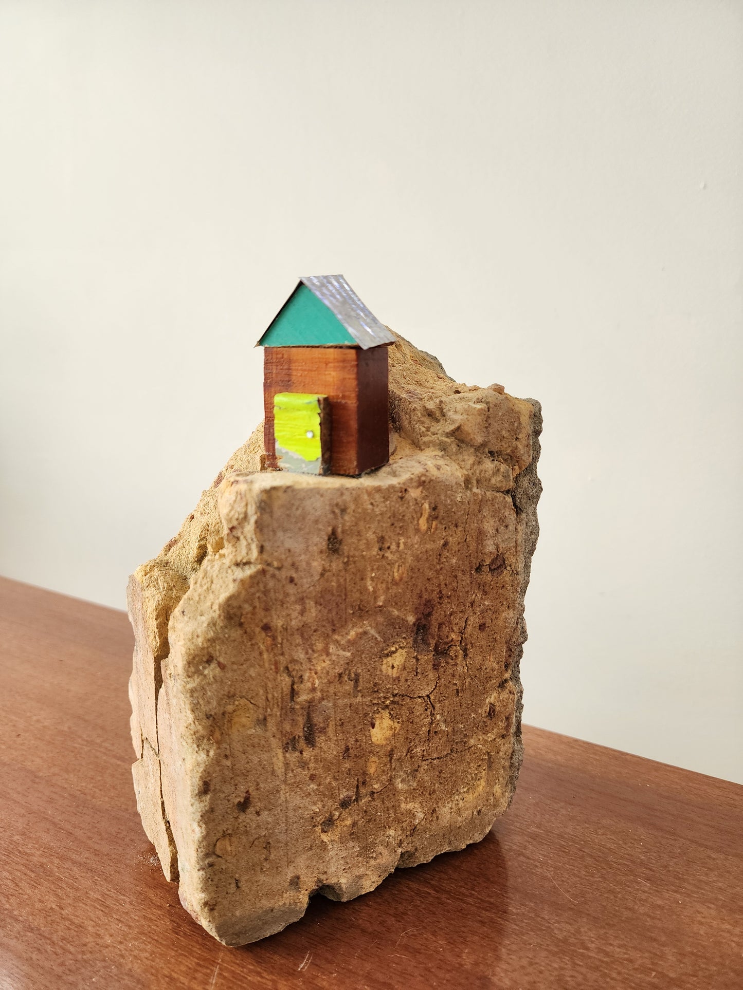 The Great Escape, blue roof with a lime green door-Fire brick edition