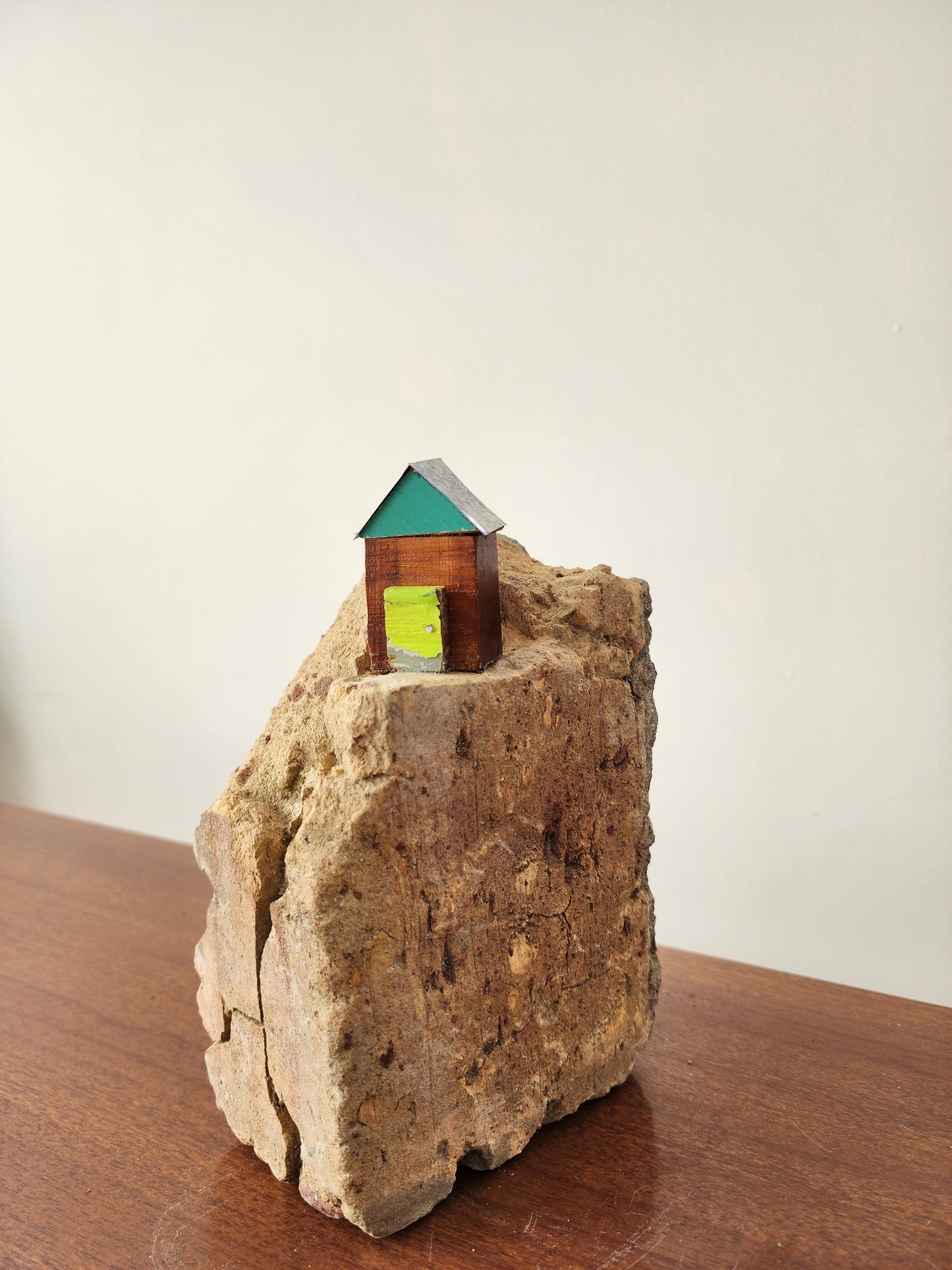 The Great Escape, blue roof with a lime green door-Fire brick edition