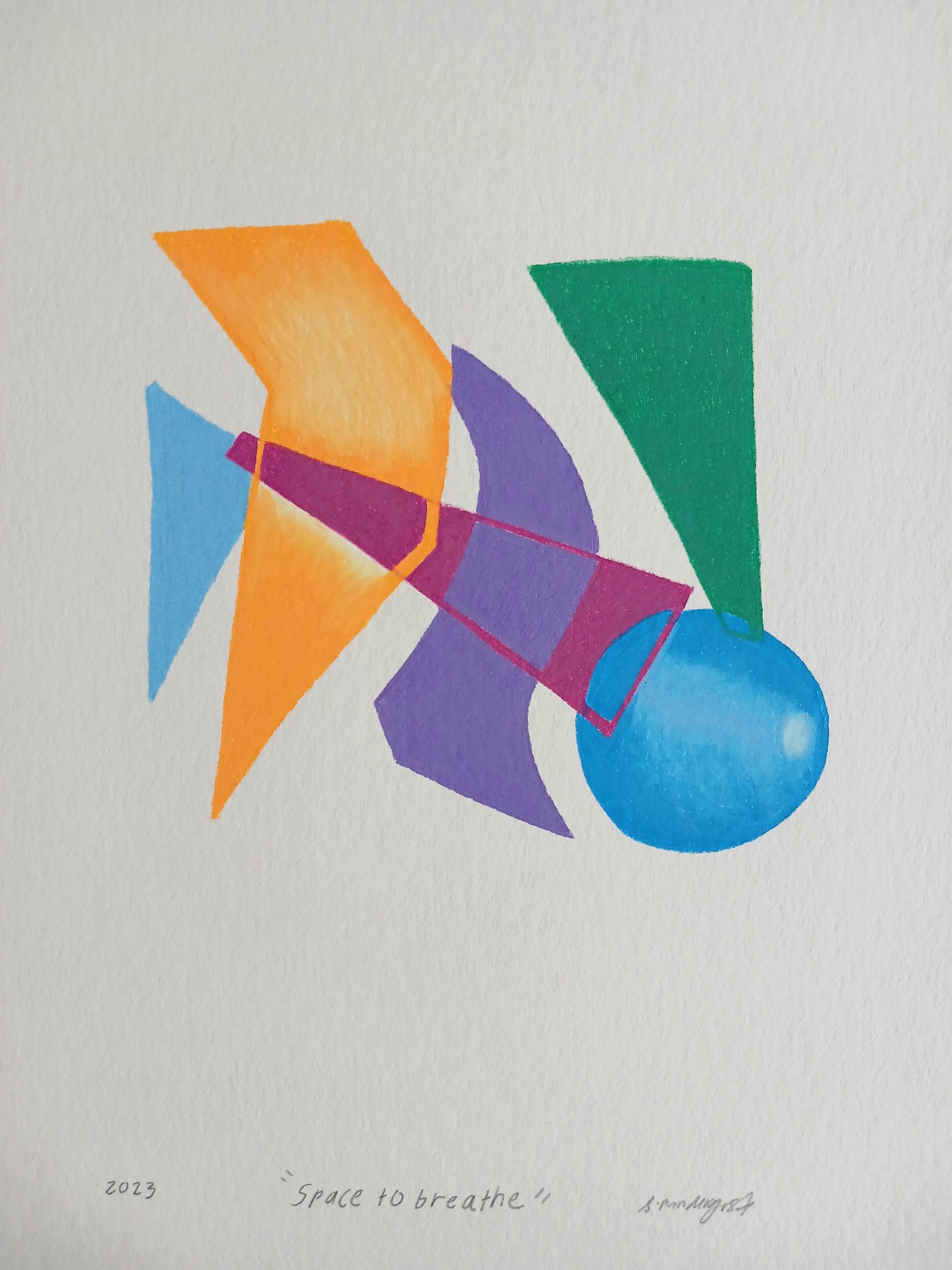 A4 Framed original drawing "Space To Breathe"