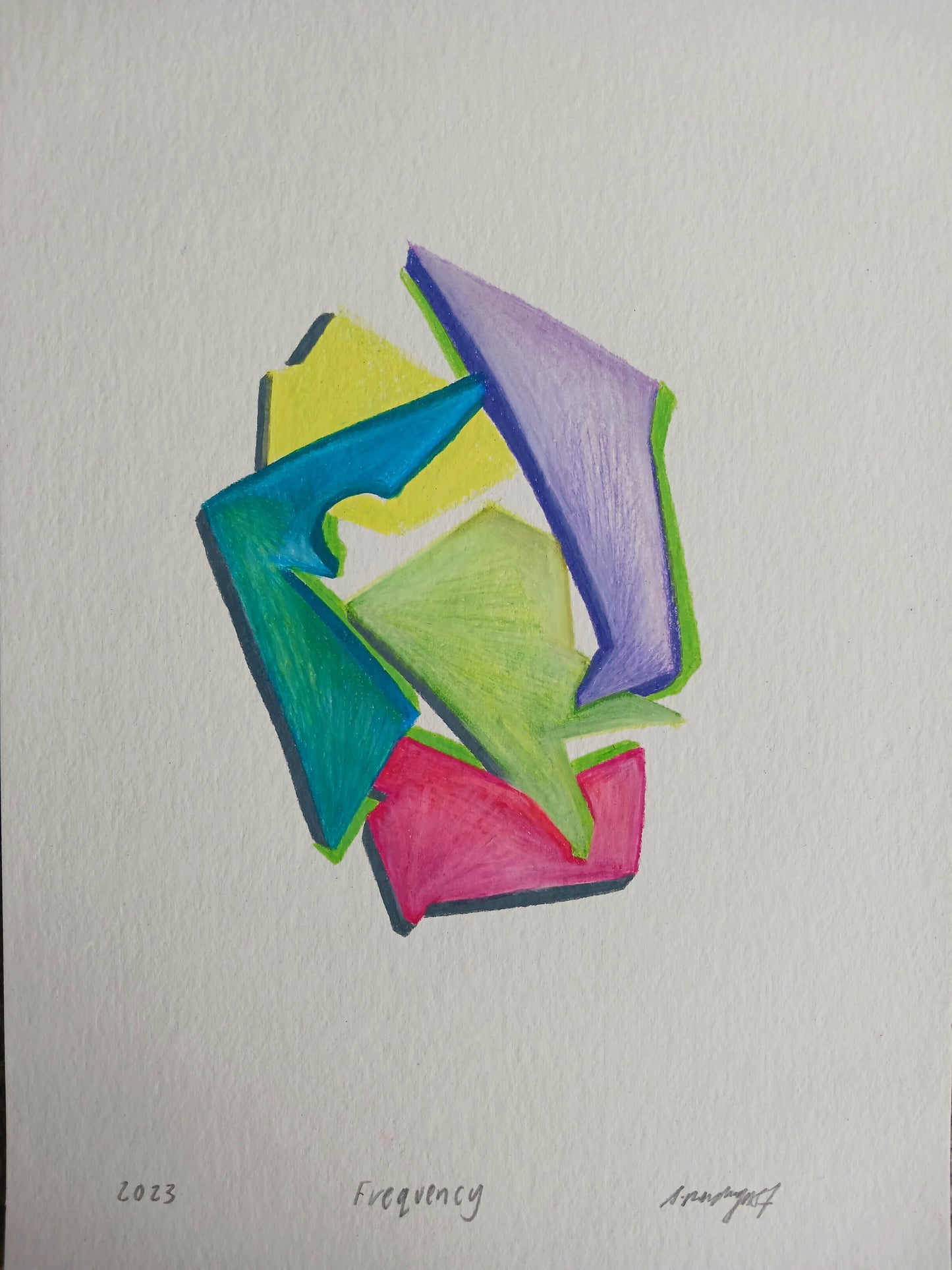 A4 framed original drawing "Frequency"