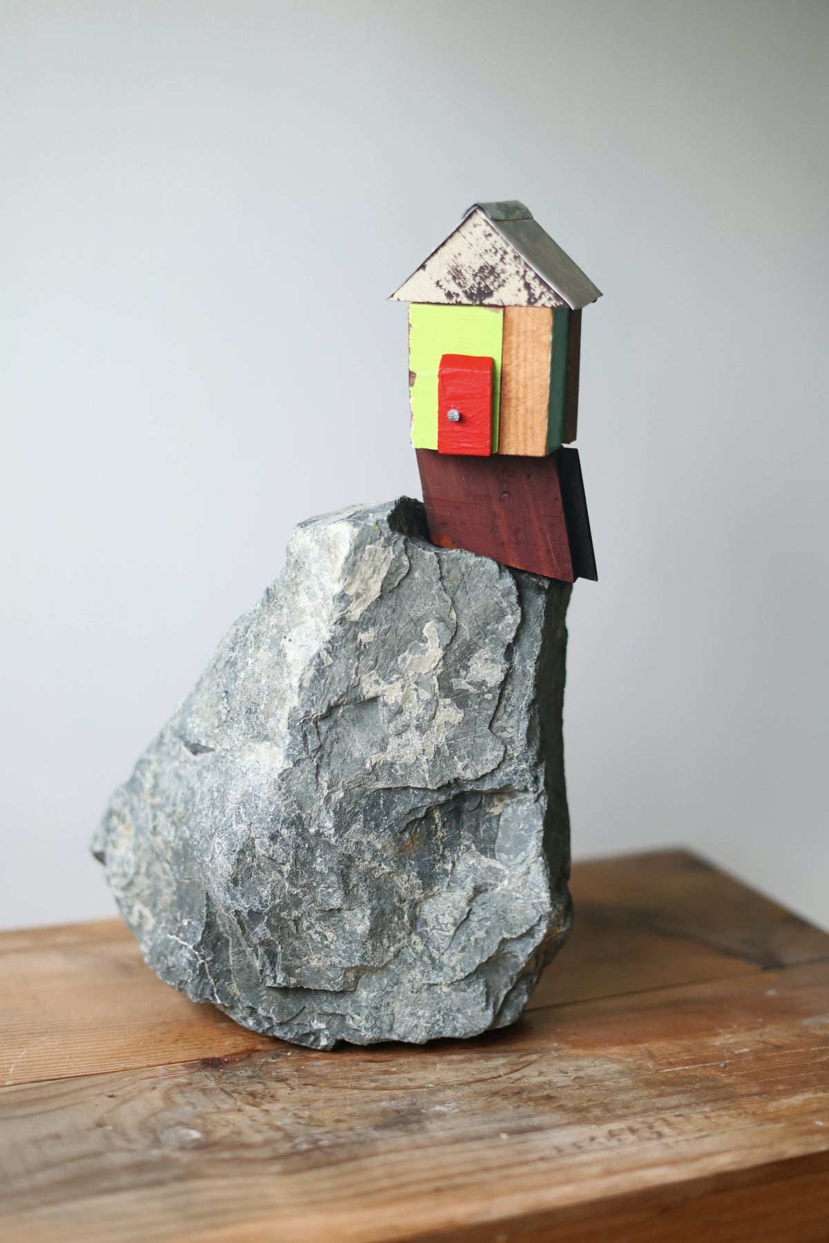 The Green And Blue House With The Red Door-AVAILABLE AT BLACK SHED ART SPACE