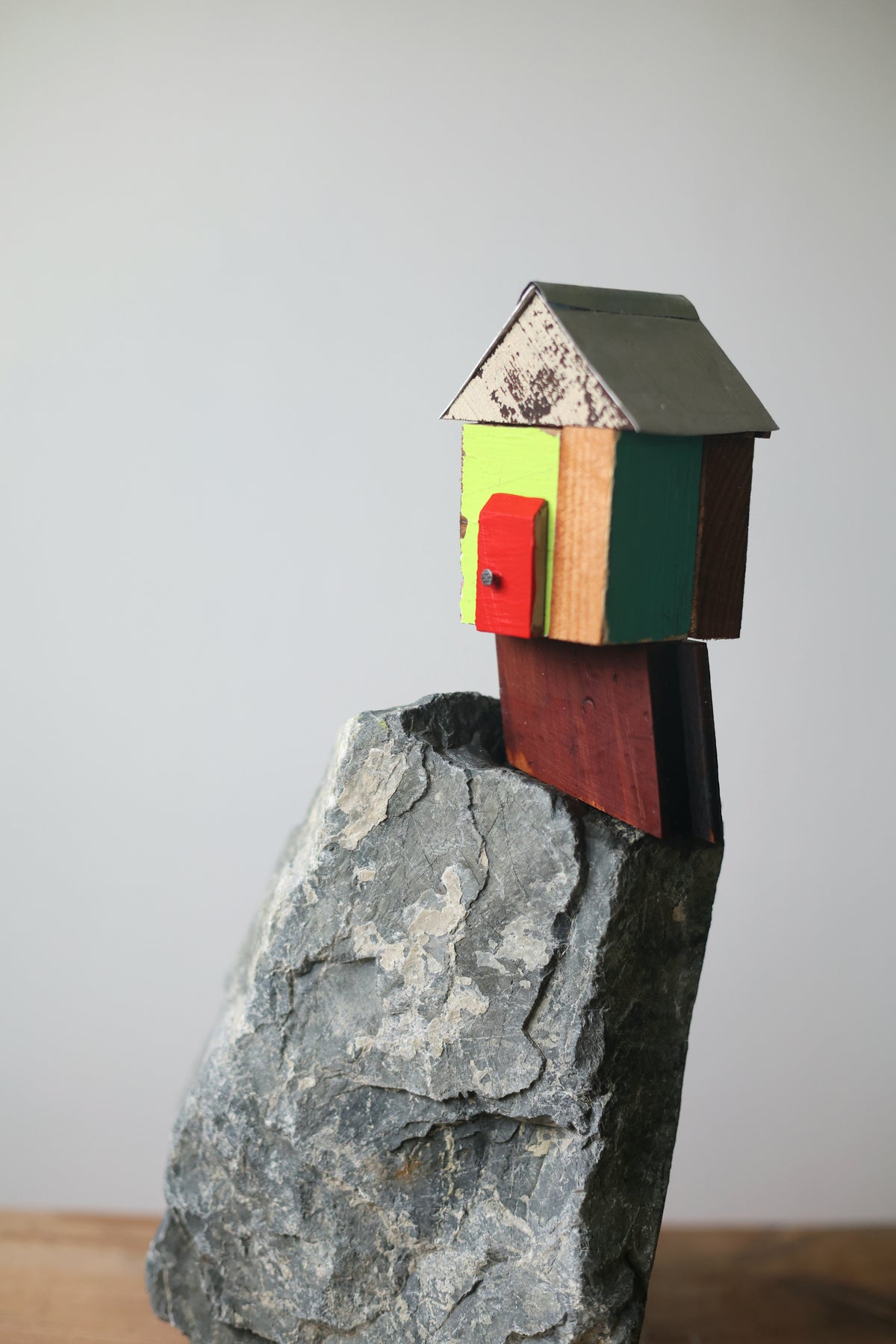 The Green And Blue House With The Red Door-AVAILABLE AT BLACK SHED ART SPACE