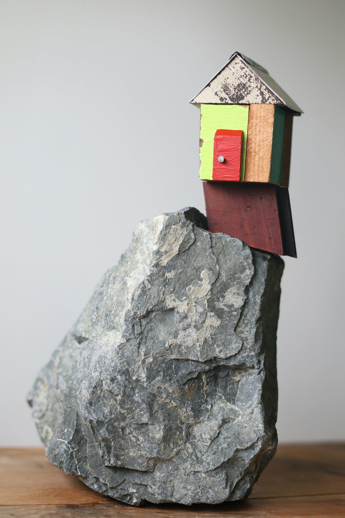 The Green And Blue House With The Red Door-AVAILABLE AT BLACK SHED ART SPACE