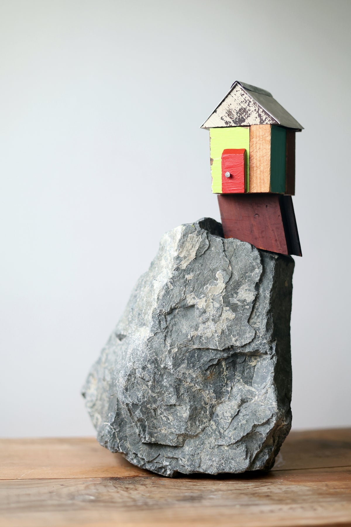The Green And Blue House With The Red Door-AVAILABLE AT BLACK SHED ART SPACE